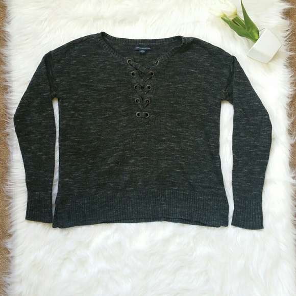 American Eagle Outfitters Sweaters - AMERICAN EAGLE Heather Slate Gray Knit Sweater